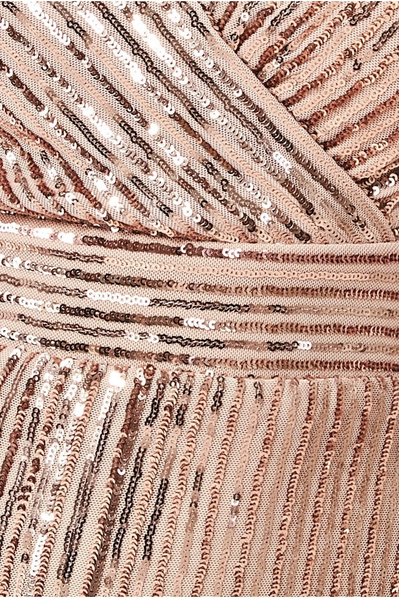 Goddiva Long Sleeve Sequin V Wrap Maxi Dress - Champagne sold by Goddiva product image thumbnail 4