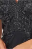 Goddiva Scalloped Neck Lace Midi Dress - Black sold by Goddiva