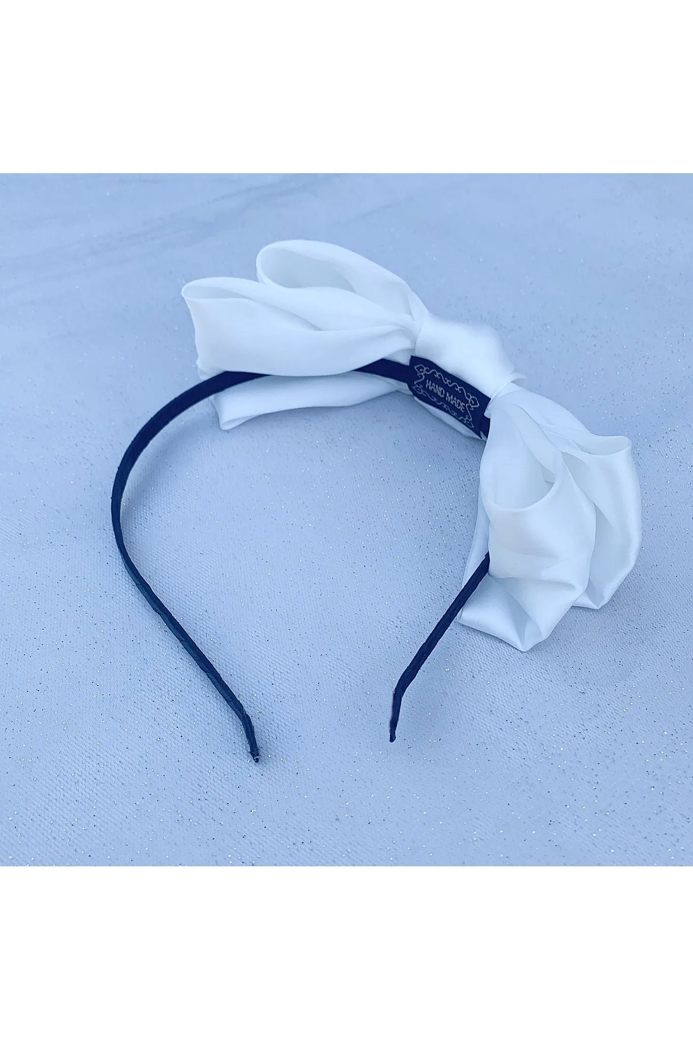 White Fascinator Bow Headband by QueenMee Accessories sold by Goddiva product image thumbnail 3