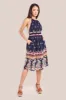 Halter Neck Printed Midi Dress - Black by City Goddess sold by Goddiva