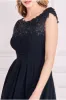 Crochet & Pleated Top High Low Maxi - Black by Goddiva sold by Goddiva