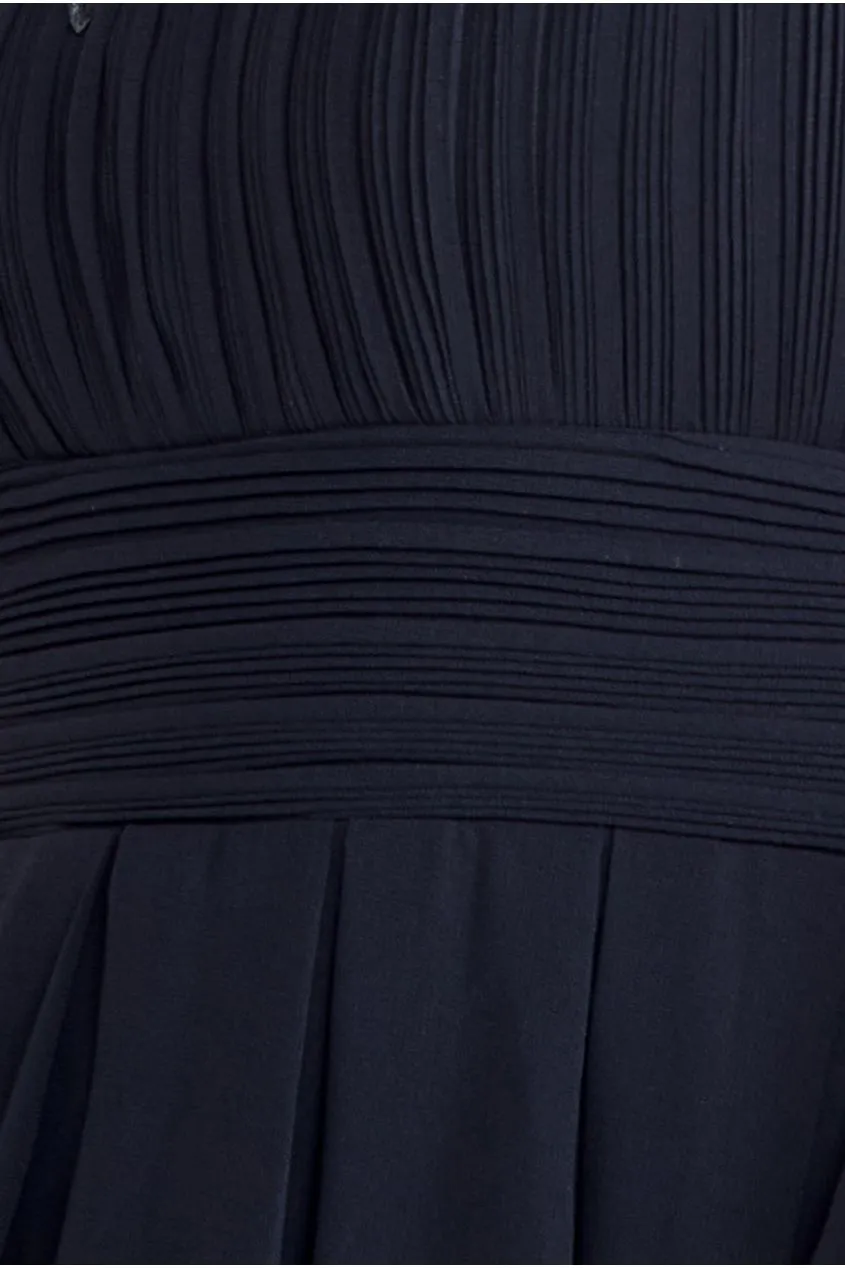 Crochet & Pleated Top High Low Maxi - Black by Goddiva sold by Goddiva product image thumbnail 4