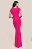 Scuba Crepe Twist Cutout Maxi Dress - Hot Pink by Goddiva sold by Goddiva
