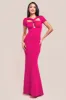 Scuba Crepe Twist Cutout Maxi Dress - Hot Pink by Goddiva sold by Goddiva