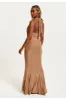 Gold Full Maxi Lurex Jersey Dress by Liquorish sold by Goddiva