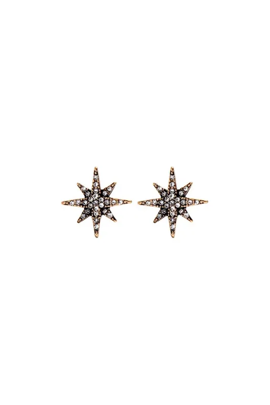 Last True Angel Crystal Star Earring In Antique Gold sold by Goddiva
