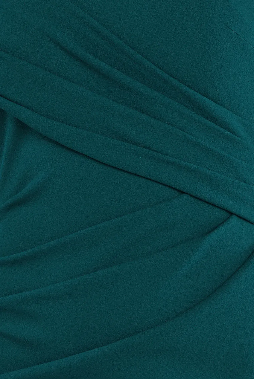 Scuba Crepe Off The Shoulder Maxi - Emerald Green by Goddiva sold by Goddiva product image thumbnail 4