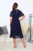 Navy Chiffon Wrap Dress With Tea Sleeve by Double Second sold by Goddiva