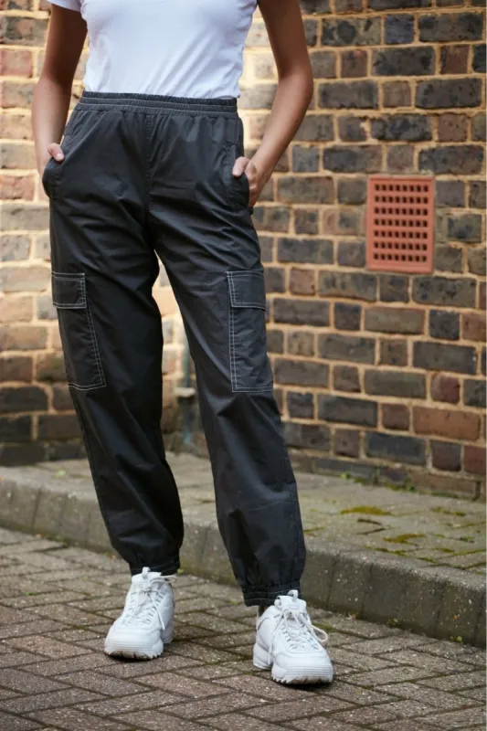 Khaki Grey Washed Cargo Trouser by Double Second sold by Goddiva