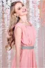 Chiffon Maxi With Embellished Belt - Peach by Goddiva sold by Goddiva
