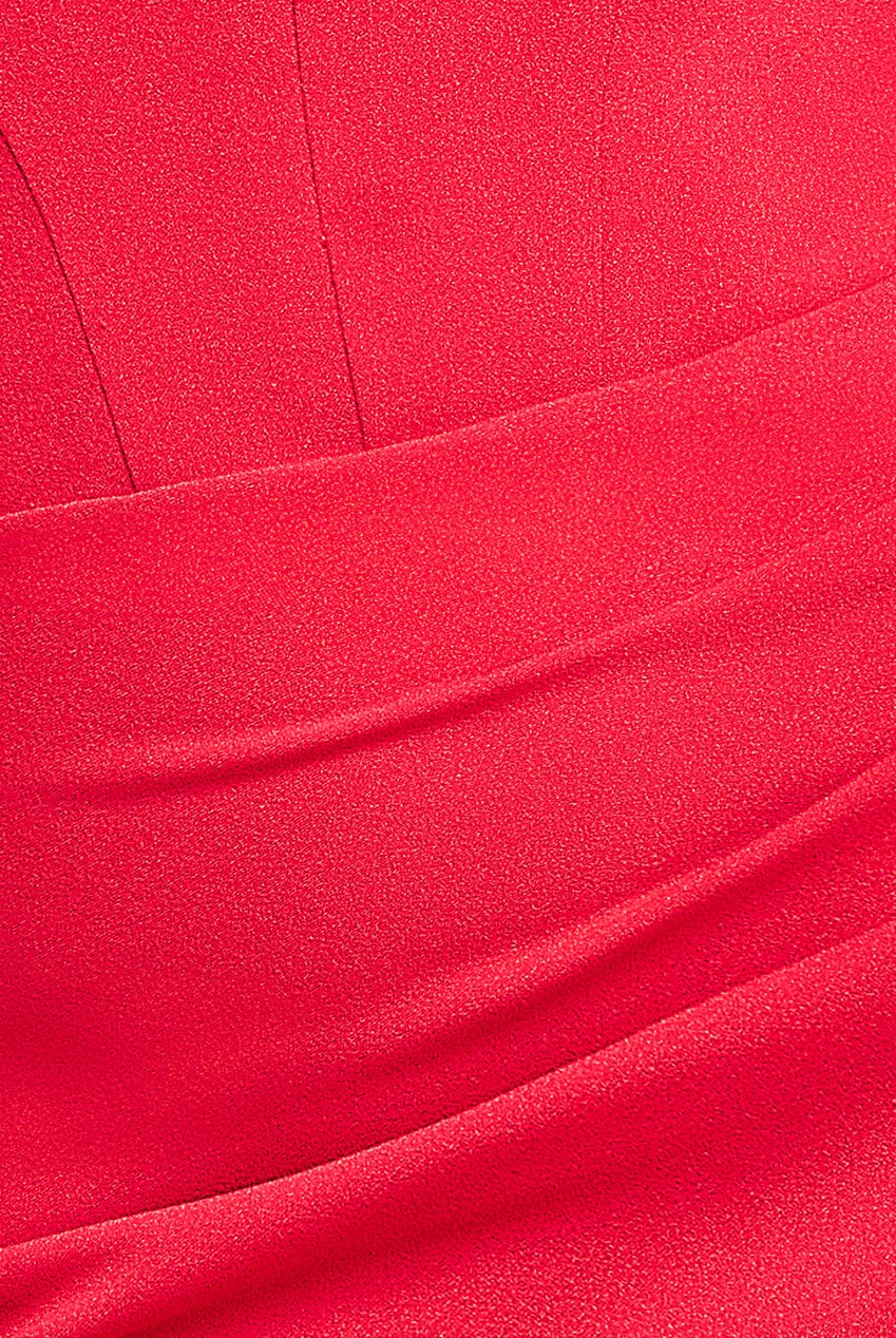 Off The Shoulder Draped Sleeve Maxi Dress - Red by Goddiva sold by Goddiva product image thumbnail 4