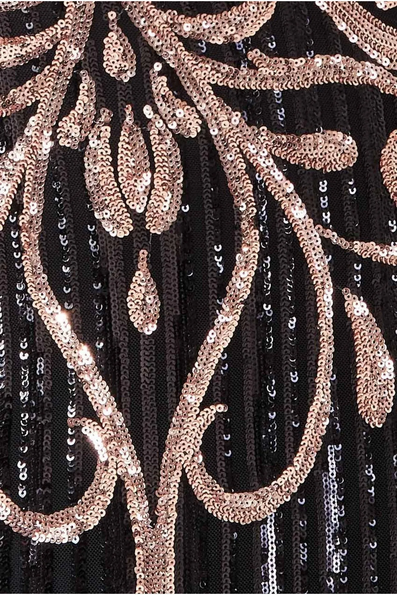 Goddiva Plus Sequin & Mesh Embroidered Maxi Dress - Black sold by Goddiva product image thumbnail 4