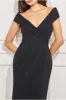 Goddiva Scuba Bardot Wrap Maxi Dress - Black sold by Goddiva
