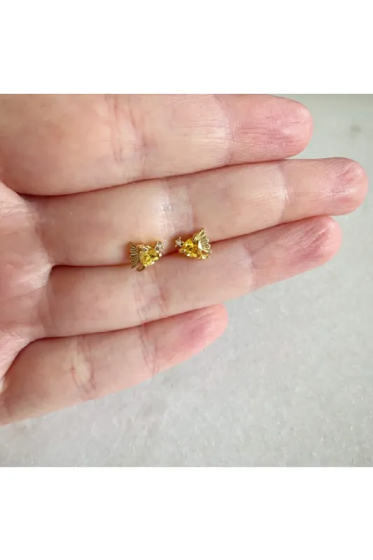 Wisteria London Dainty Goldfish Stud Earrings sold by Goddiva
