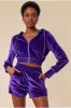 Velour Hoodie & Short Set -  Purple by Cosmochic sold by Goddiva