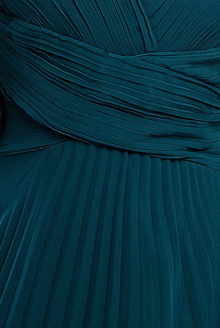 Balloon Sleeve Chiffon Maxi Dress - Emerald Green by Goddiva sold by Goddiva product image thumbnail 4