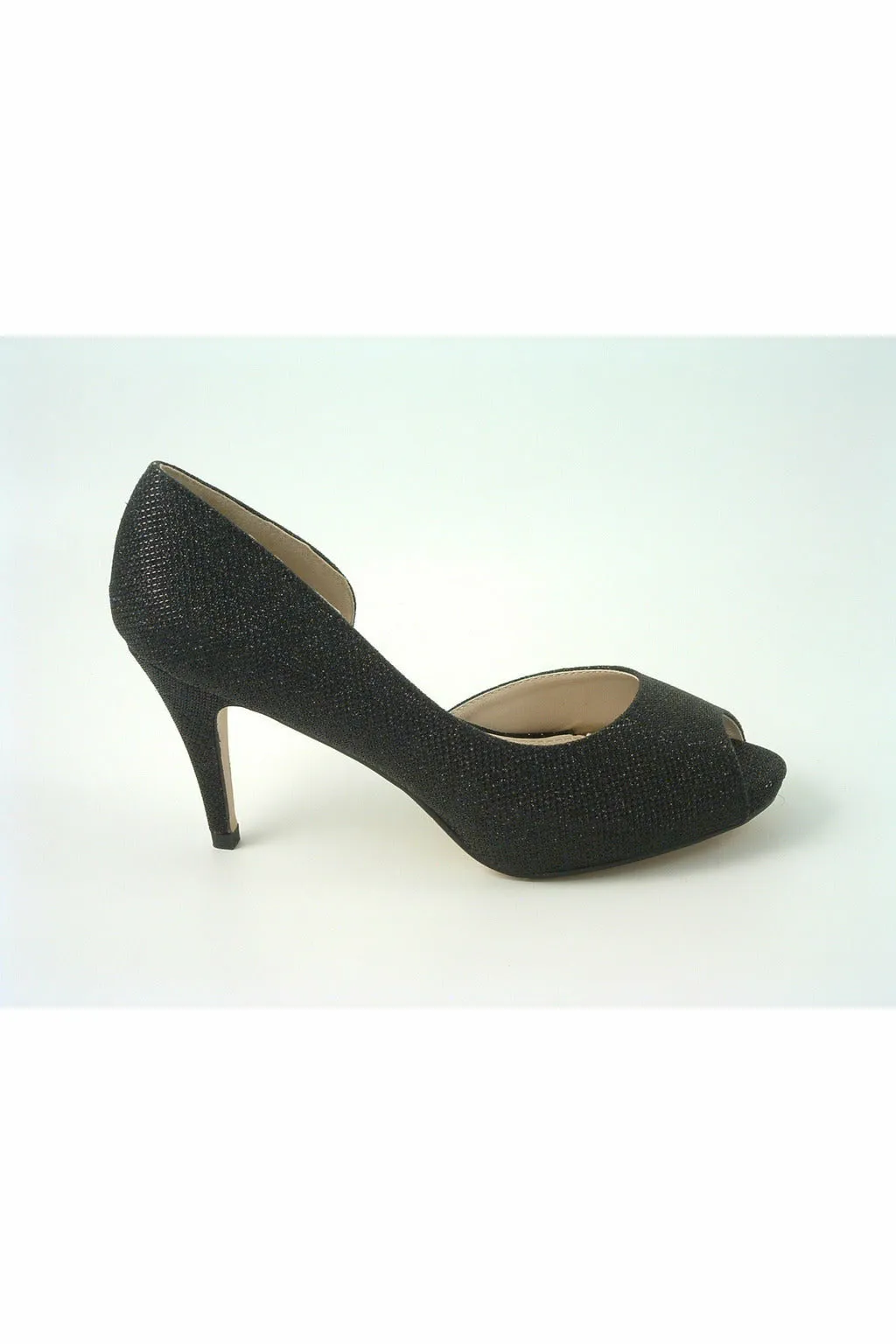 Glitz Shoes Sabatine Mid Heel Peep Toe - 31438 - Black sold by Goddiva product image thumbnail 4