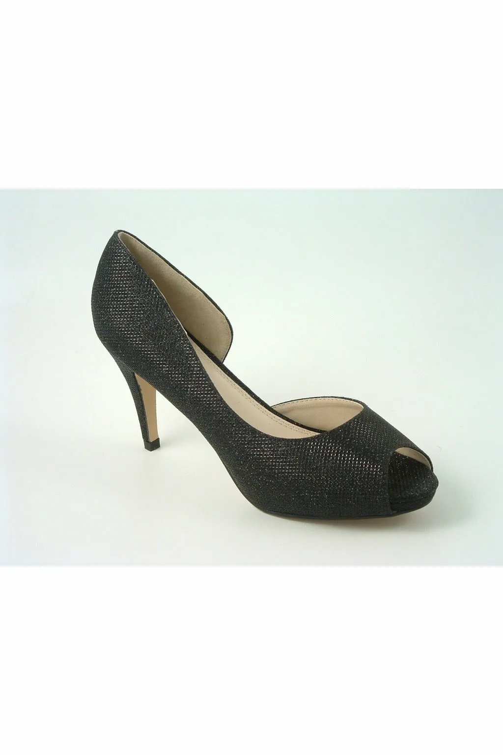 Glitz Shoes Sabatine Mid Heel Peep Toe - 31438 - Black sold by Goddiva product image thumbnail 3