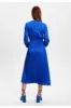 Royal Blue Midi Dress With Pleat Details by Liquorish sold by Goddiva