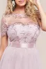 Embroidered Mesh Maxi Dress - Blush by Goddiva sold by Goddiva