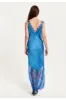 Liquorish Lace Detailed V Neck Maxi Dress In Blue sold by Goddiva