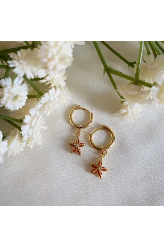 Wisteria London Starfish Huggie Hoop Earrings sold by Goddiva