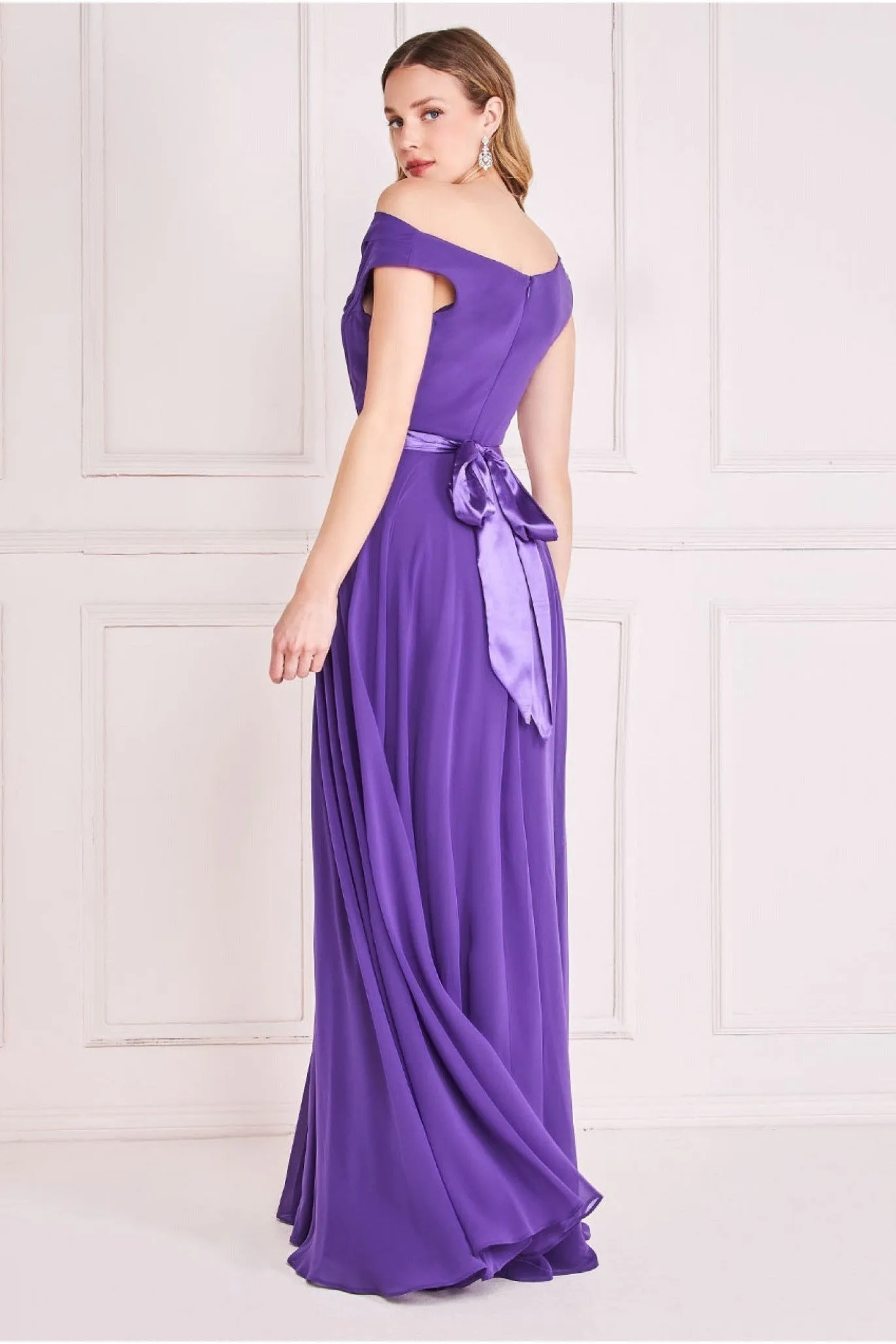 Cowl Neck Chiffon Maxi Dress - Purple by Goddiva sold by Goddiva product image thumbnail 2
