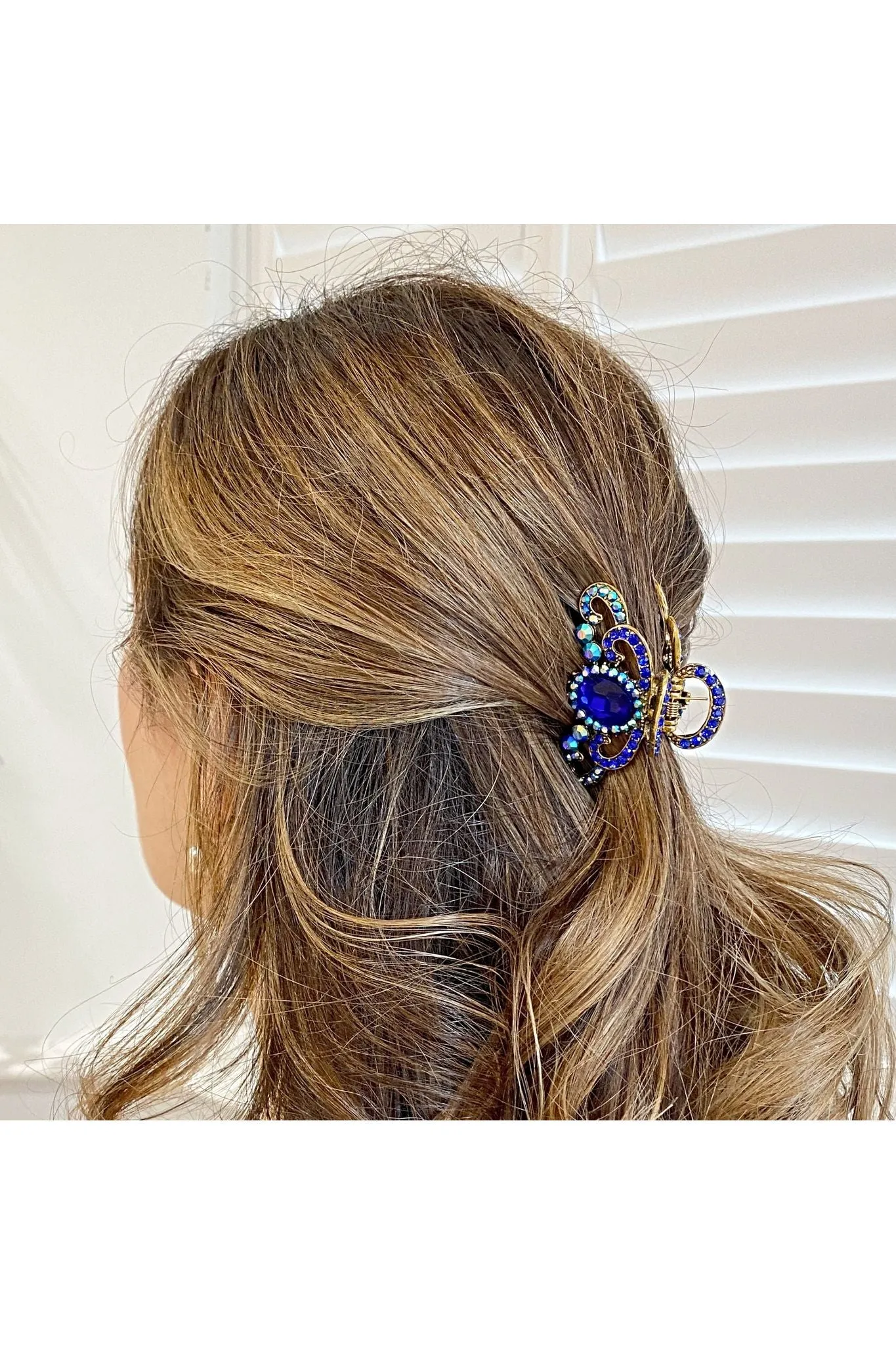 Blue Hair Claw Clip With Gems by QueenMee Accessories sold by Goddiva product image thumbnail 2