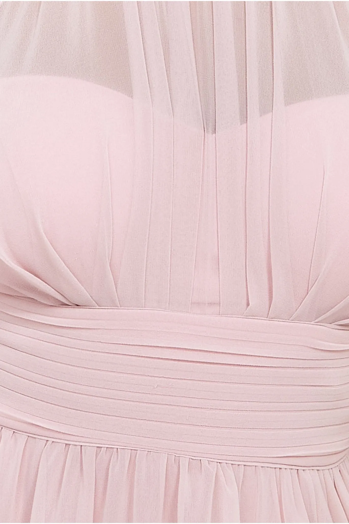 Goddiva Halterneck Chiffon Maxi With Thigh Split - Lightpink sold by Goddiva product image thumbnail 4