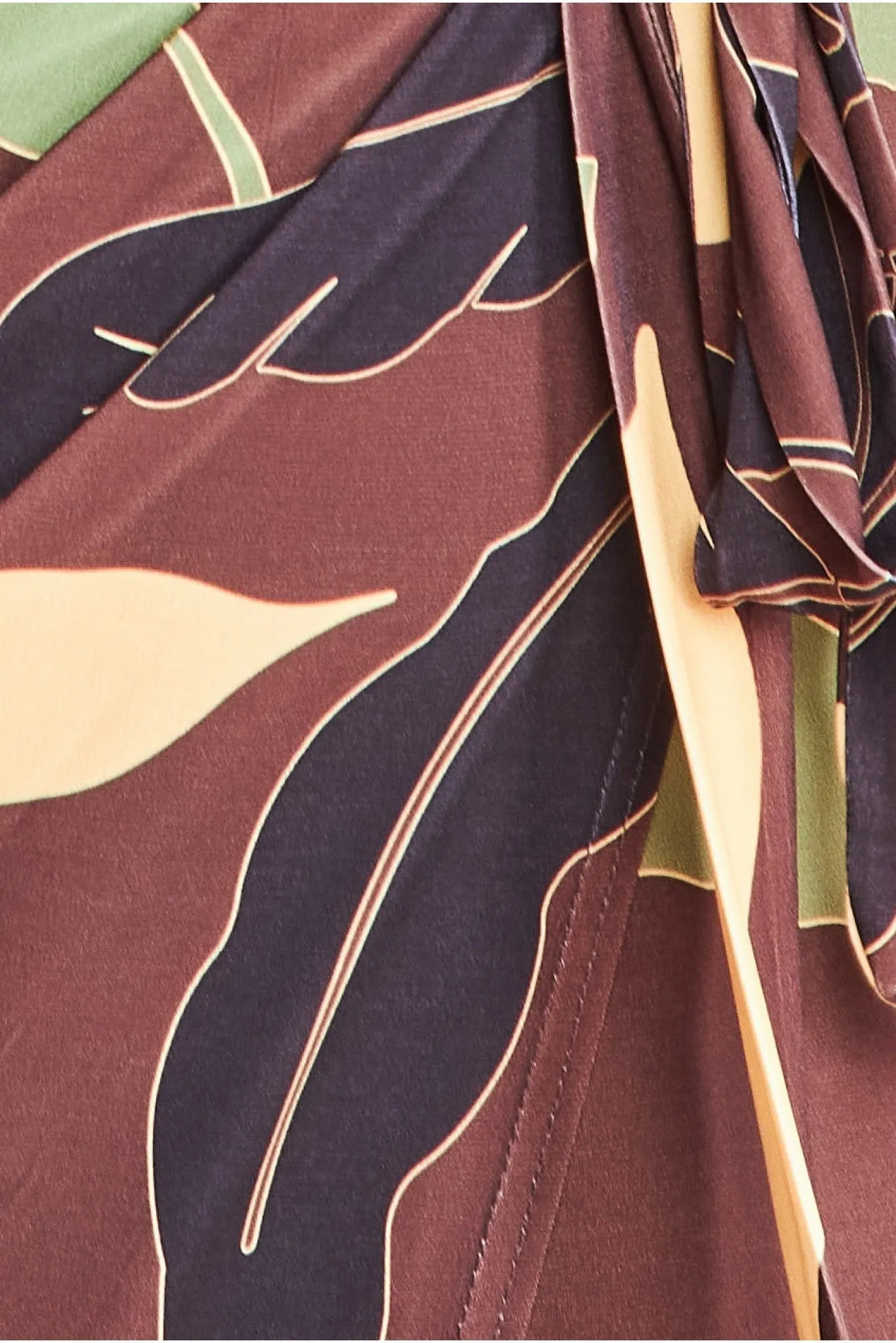 Printed Batwing Wrap Midi Dress - Brown by Goddiva Plus sold by Goddiva product image thumbnail 4