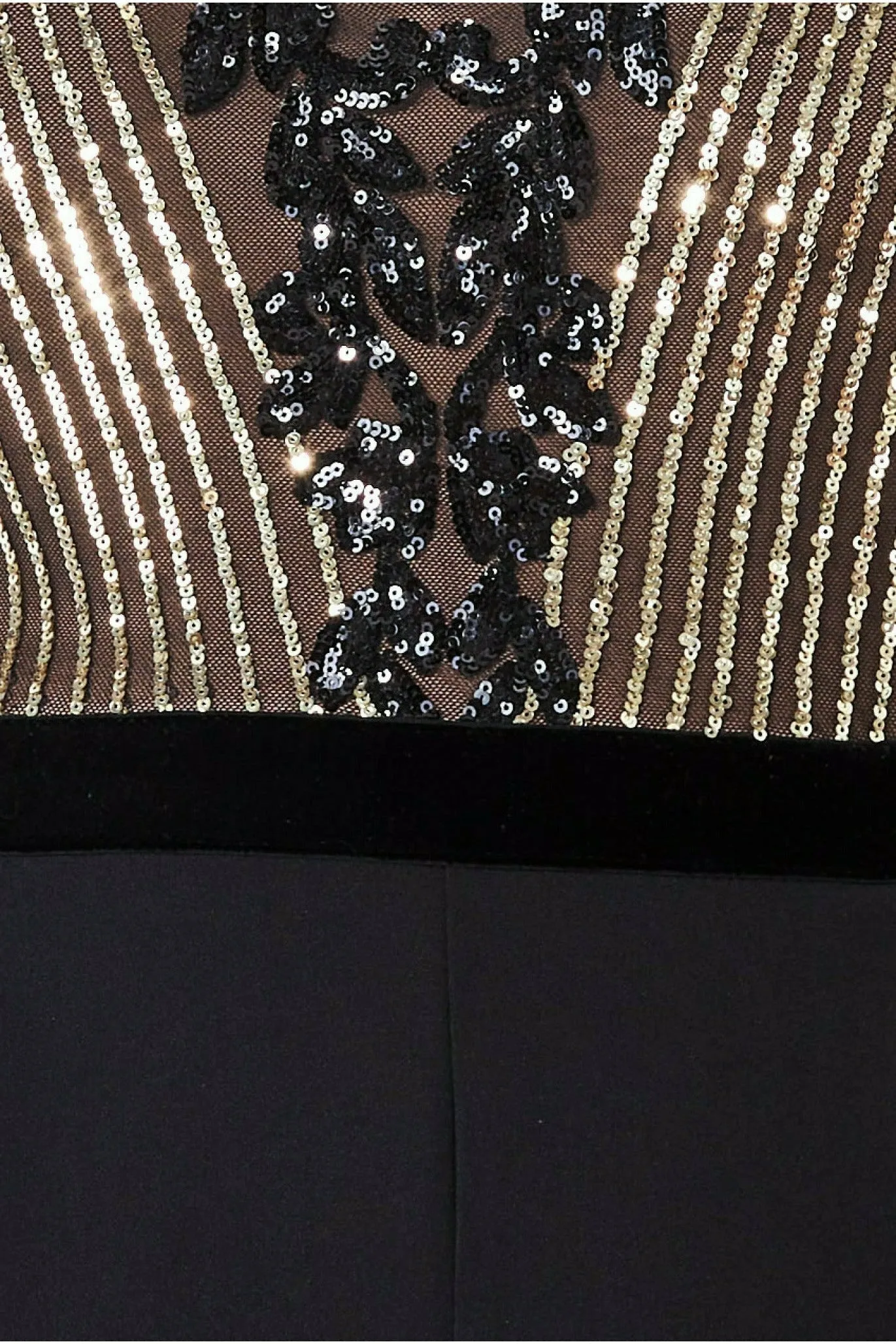 Sequin & Mesh Jumpsuit - Black by Goddiva Plus sold by Goddiva product image thumbnail 4