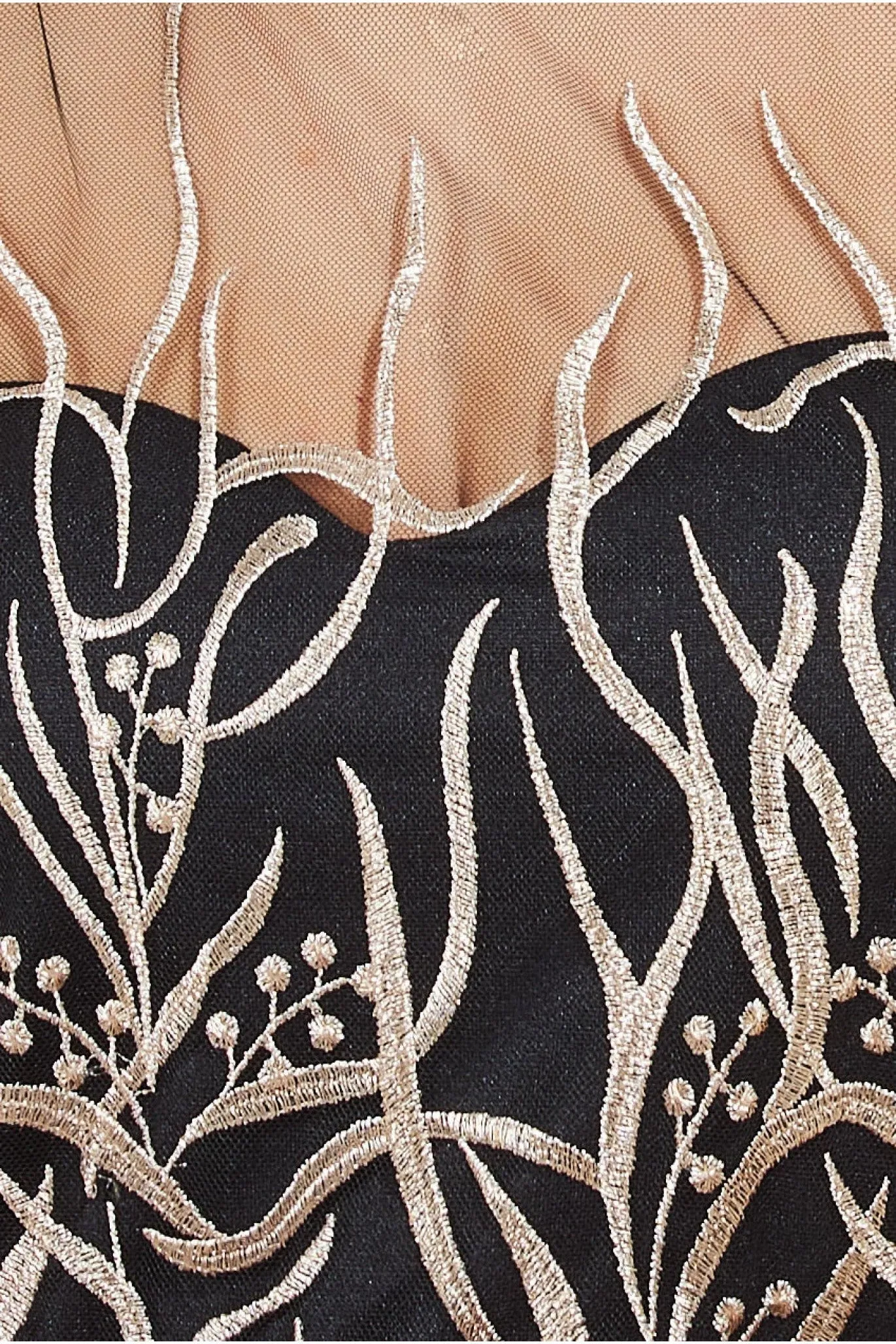 Goddiva Embroidered Mesh Midi Dress - Black sold by Goddiva product image thumbnail 5