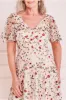Short Sleeve Embroidered Floral Maxi - Nude by Goddiva sold by Goddiva