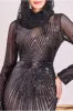 Modesty Shooting Star Maxi Dress - Black by Goddiva sold by Goddiva