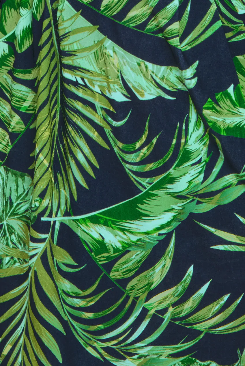 Tropical Print Midi With Batwing Sleeves - Green by Goddiva sold by Goddiva product image thumbnail 4