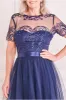 Mesh Embroidered Maxi Dress - Navy by Goddiva sold by Goddiva