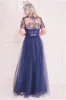Mesh Embroidered Maxi Dress - Navy by Goddiva sold by Goddiva