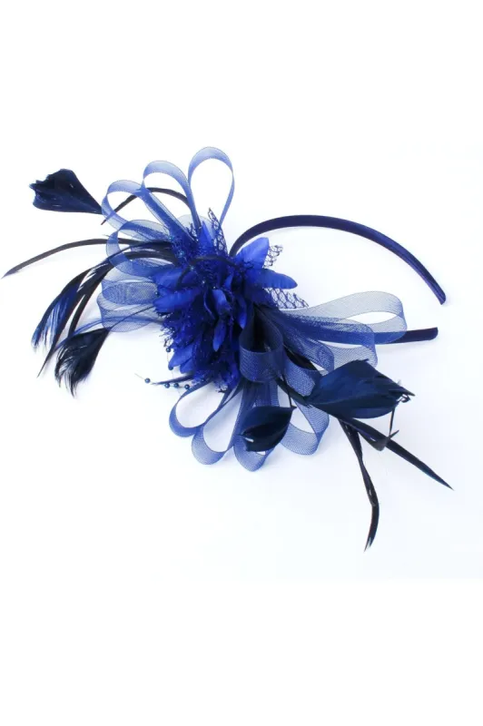 Ruby Rocks Elsie Fascinator - Navy sold by Goddiva