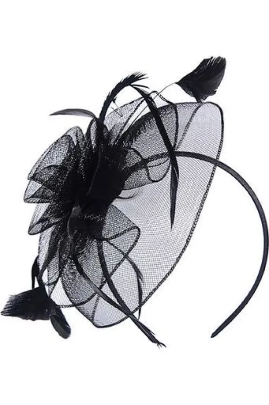 Ruby Rocks Marianne Fascinator - Black sold by Goddiva