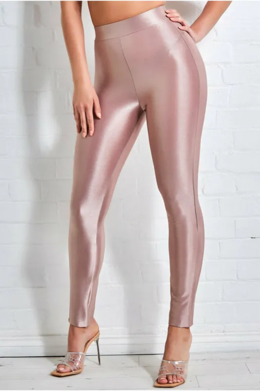 Goddiva Disco Leggings - Champagne sold by Goddiva
