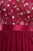 Embroidered Top Flutter Sleeve Maxi - Burgundy by Goddiva sold by Goddiva