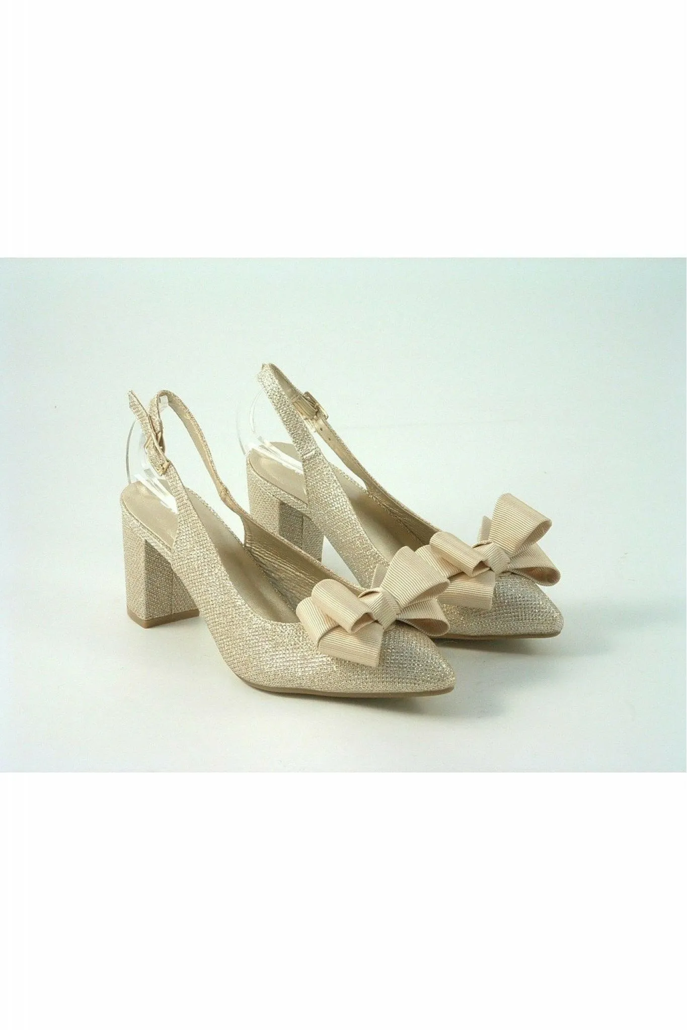 Glitz Shoes Glitter Bowed Sling Back Court Shoe sold by Goddiva product image thumbnail 3