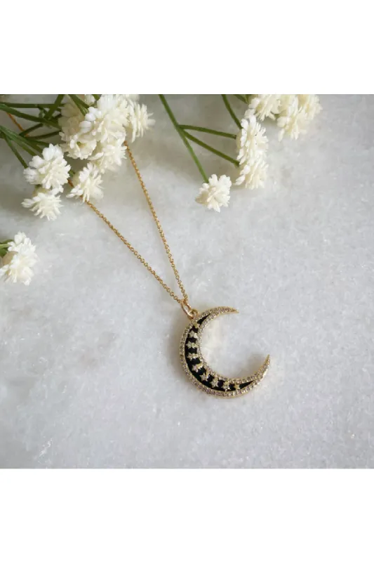 Wisteria London Twilight Moon Cz Necklace sold by Goddiva