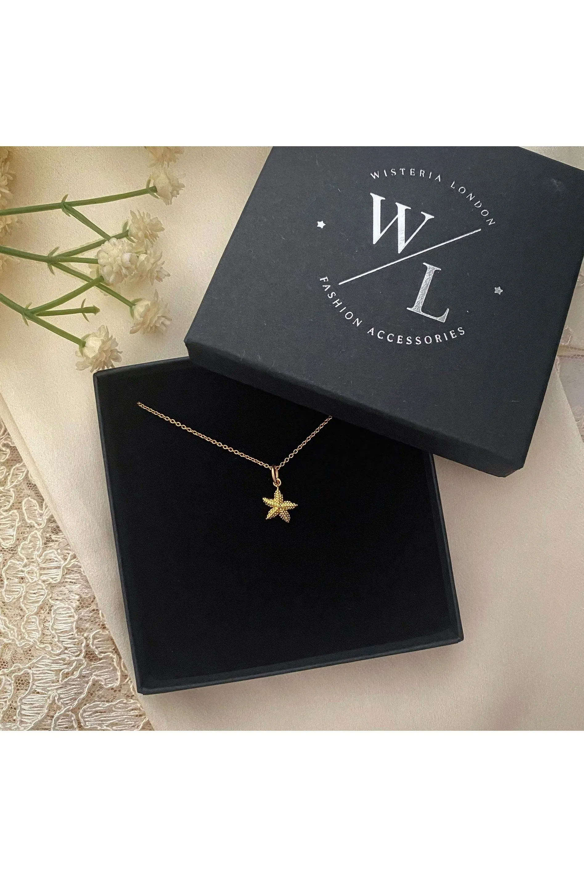 Wisteria London Luminara Gold Starfish Necklace sold by Goddiva product image thumbnail 2