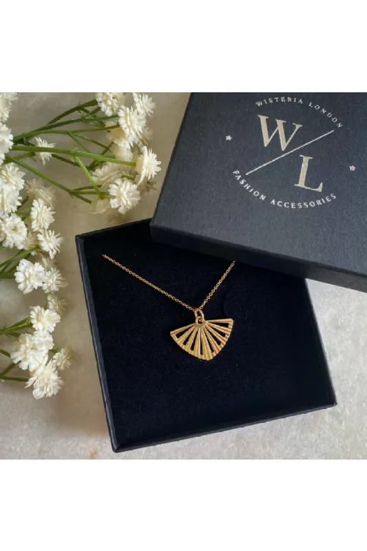 Wisteria London Fan Necklace - Gold sold by Goddiva