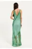 Lace Detailed V Neck Maxi Dress In Dark Green by Liquorish sold by Goddiva