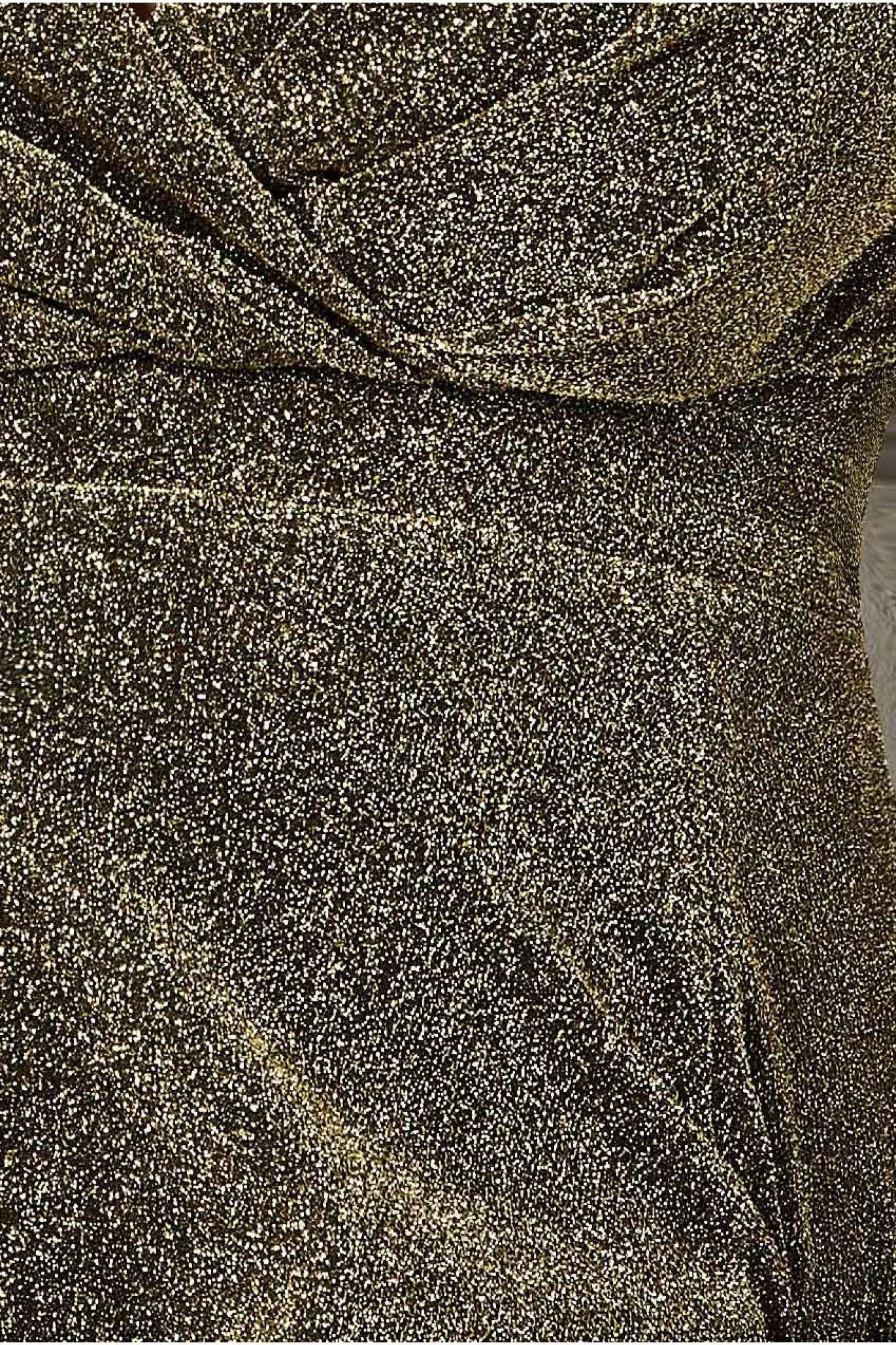 Goddiva Plus Crossover Lurex Glitter Maxi Dress - Gold sold by Goddiva product image thumbnail 4