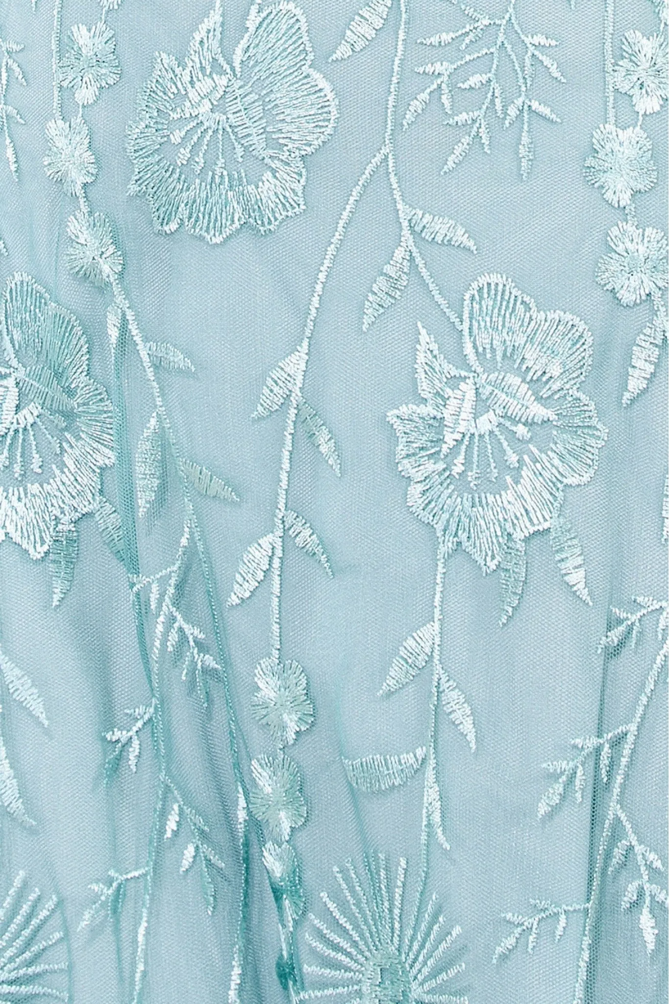 Goddiva Embroidered Lace Maxi Flutter Sleeves - Sage Green sold by Goddiva product image thumbnail 4