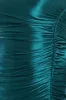 Slinky Satin One Shoulder Split Maxi Dress - Emerald Green by Goddiva sold by Goddiva