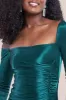 Slinky Satin One Shoulder Split Maxi Dress - Emerald Green by Goddiva sold by Goddiva
